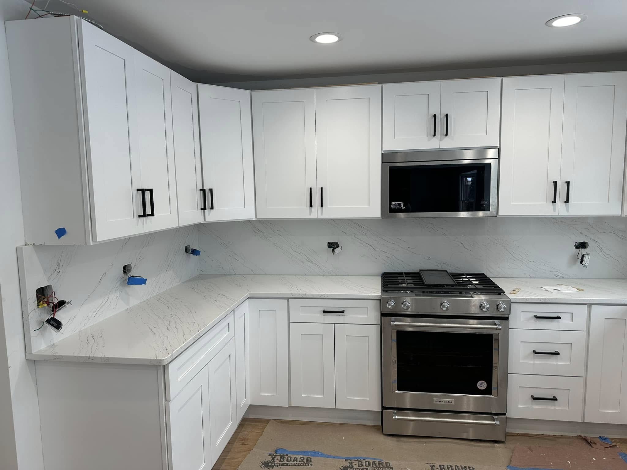 Full quartz countertop installation
