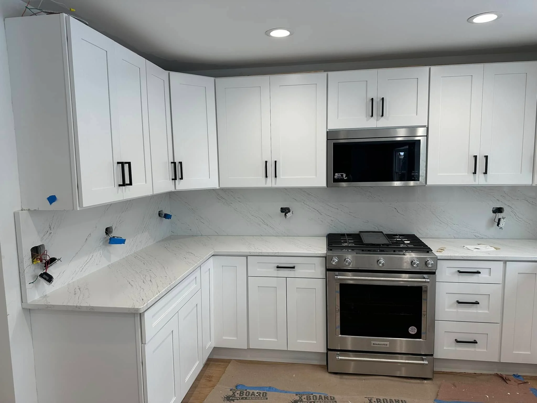 Full quartz countertop installation